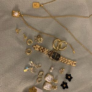 Gold Jewelry Set with Watch